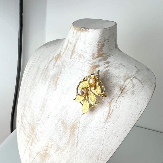 Spilla Albero Della Vita Smaltata - Ottone Placcato Oro 24 Carati - 5,5 X 5 Cm