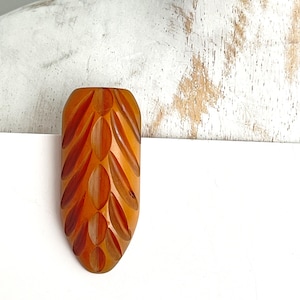 Vintage Art Deco 1930s Carved Bakelite Dress Clip