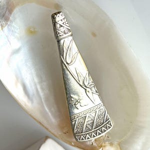 Pretty Vintage Art Deco Silver Plated Brooch 1930s Upcycled Unisex