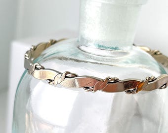 Vintage Sterling Silver Scalloped Taxco Bangle Bracelet 1970s