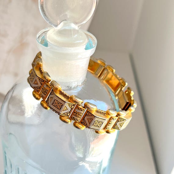 Vintage Toledo Damascene Gold Plated Ornate Bracelet Spain - Etsy