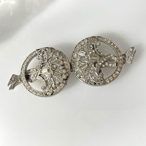 Prachtige antieke Victoriaanse diamanté pasta strass sjerp riemgesp 1910
