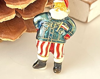Adorable Vintage Christopher Radko Santa Christmas Brooch Pin