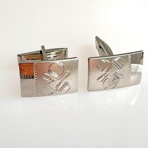 Vintage Bowling Motif 1950s 1960s Silver Tone Cufflinks