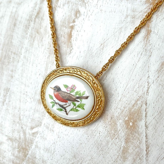 Vintage bird necklace deals