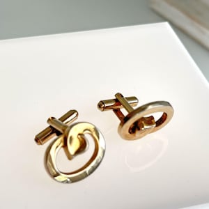 Vintage Retro Gold Tone Knot Motif Cufflinks 1950s 1960s