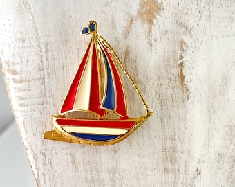 Broche Vintage Bateau Croisière Adriatica Venezia - Émail, épingle De Revers Antique
