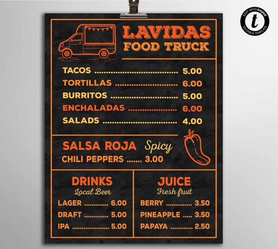 food-truck-menu-template-simple-menu-template-fast-food-etsy