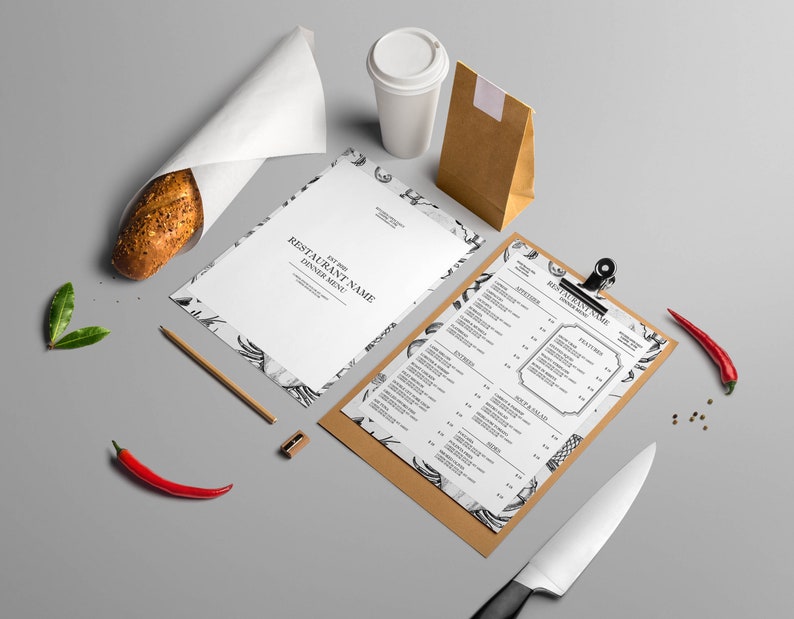 Seafood Restaurant Menu, Seafood Restaurant Menu Template, Simple Restaurant Menu Template, Simple Menu Design in Templett, Menu Templett image 2