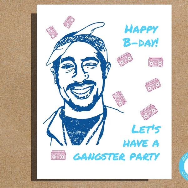 Funny Tupac Birthday Card