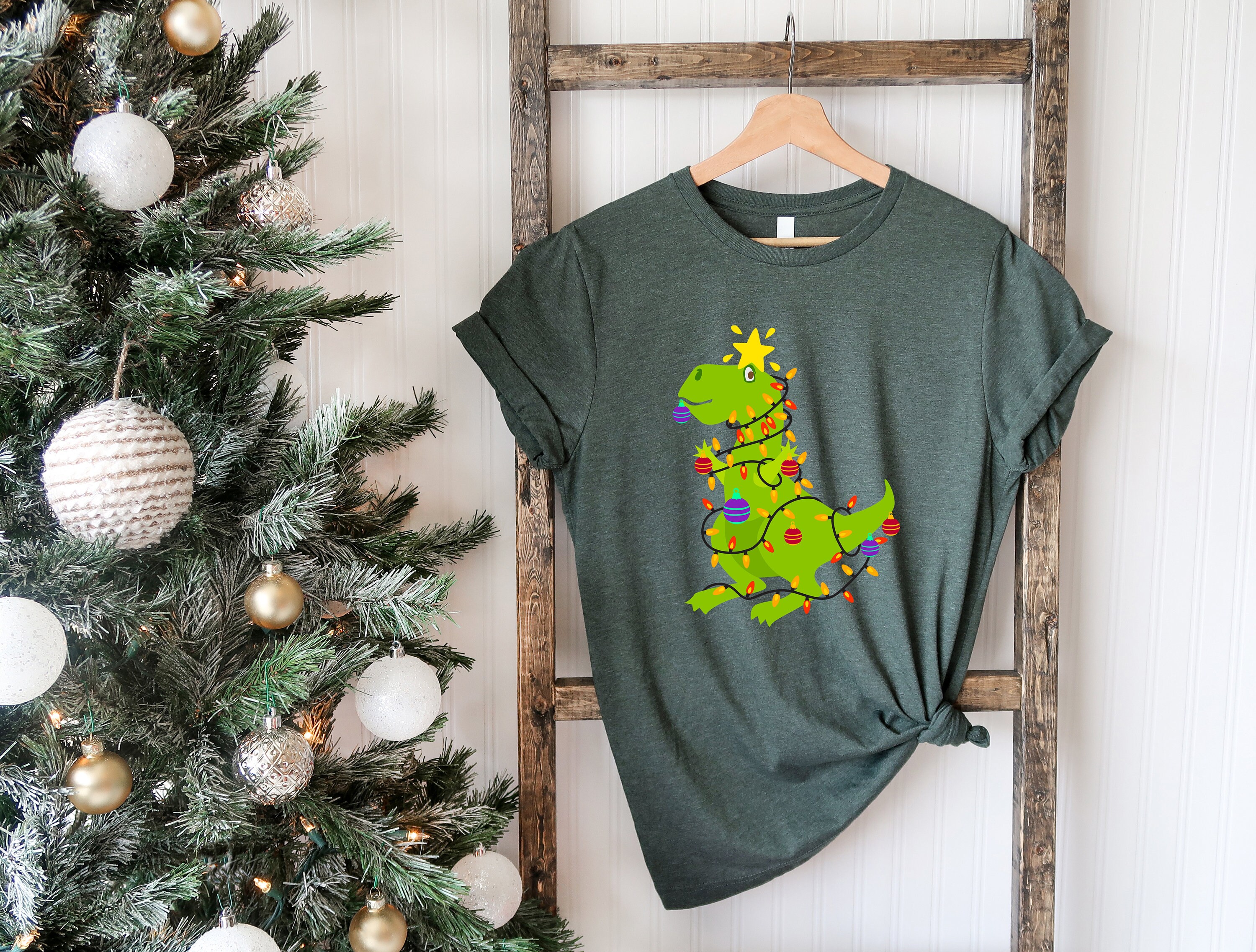 Discover T-Rex Christmas Shirt ,Christmas Dinosaur Tee, Christmas Shirt, Gift For Christmas, Funny Christmas Party Shirt, Kids Matching Shirts