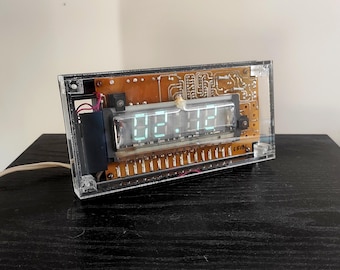 Refurbished working digital rare Soviet VFD alarm table clock Elektronika 6 (Электроника 6). Historical soviet era item.