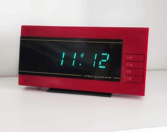 Refurbished Soviet VFD Alarm Clock Elektronika 6, USSR era