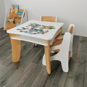 Ensemble table et chaises pour enfants/ Table et chaises Montessori en bois pour tout-petits et enfants/ Meubles pour enfants image 3