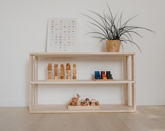 Meubles Montessori | Étagère à jouets moderne | Étagère à jouets pour enfants | Rangement des jouets pour enfants | Meubles de chambre d'enfants | Meubles en bois massif