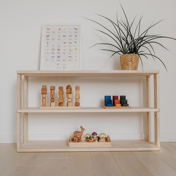 Montessori Furniture | Modern Toy Shelf | Children Toy Shelf | Kids Toy Storage | Kids Room Furniture | Solid Wood Furniture