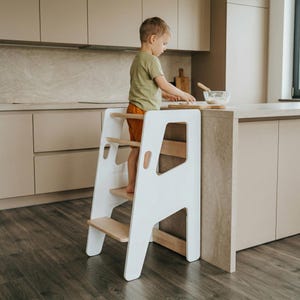 Exclusive Montessori Kitchen Tower, Adjustable Step Stool, Toddler Helper
