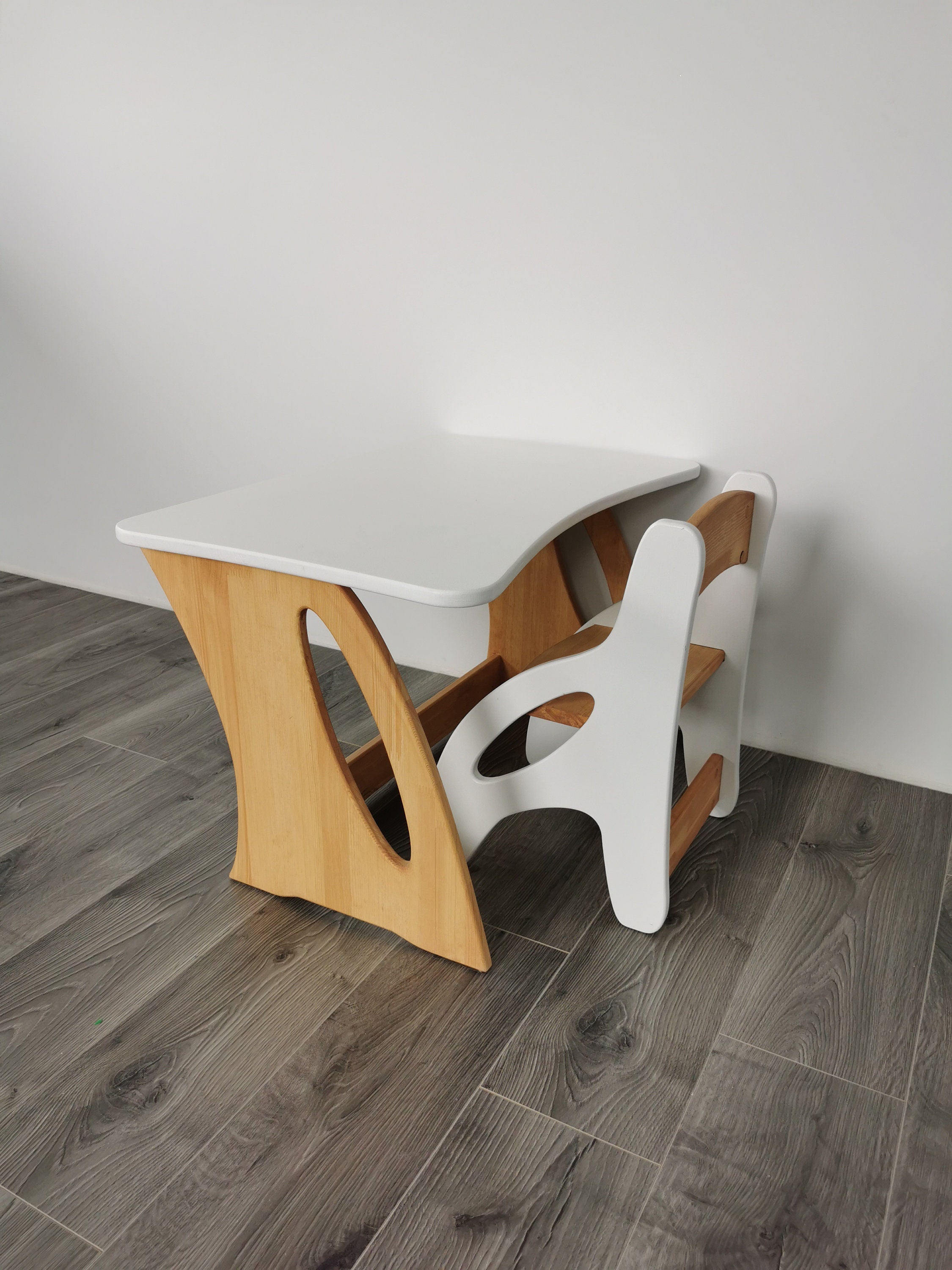 Wooden kids table toddlers table /Natural wood table for Etsy