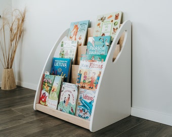 Montessori bookshelf / Solid wood bookshelf for kids/ Montessori bookcase / Kids bookcase / 4 different sizes