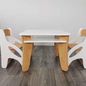Ensemble table et chaises pour enfants/ Table et chaises Montessori en bois pour tout-petits et enfants/ Meubles pour enfants image 7