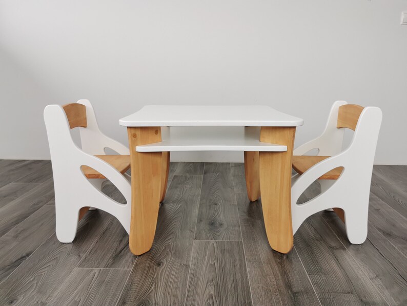 Ensemble table et chaises pour enfants/ Table et chaises Montessori en bois pour tout-petits et enfants/ Meubles pour enfants image 7