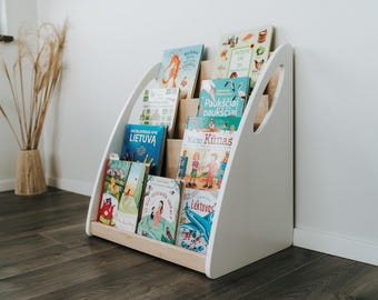Montessori Bookshelf: Solid Wood Bookcase for Kids