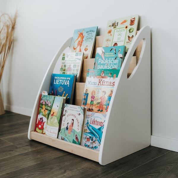 Montessori Bookshelf: Solid Wood Bookcase for Kids