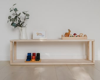 Meubles Montessori | Étagère à jouets moderne | Étagère à jouets pour enfants | Rangement des jouets pour enfants | Meubles de chambre d'enfants | Meubles en bois massif