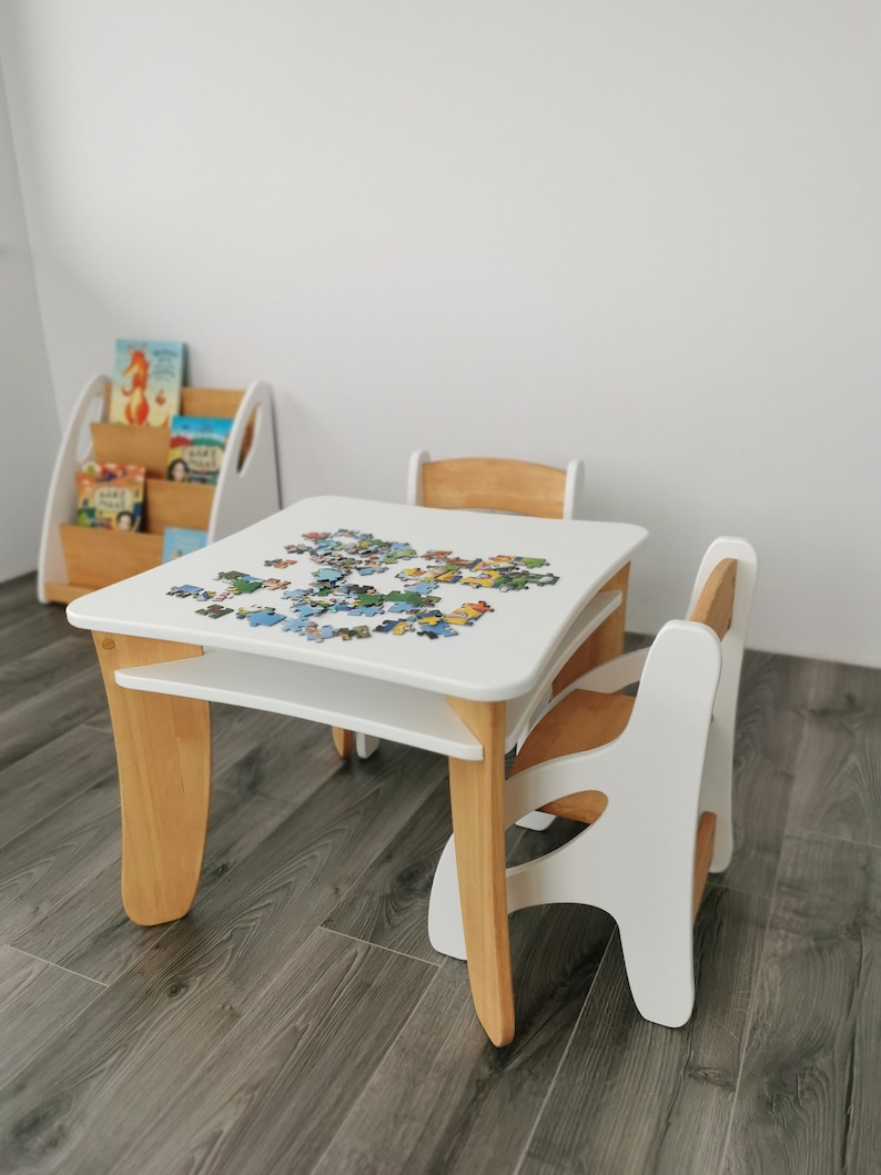 Ensemble table et chaises pour enfants/ Table et chaises Montessori en bois pour tout-petits et enfants/ Meubles pour enfants image 3