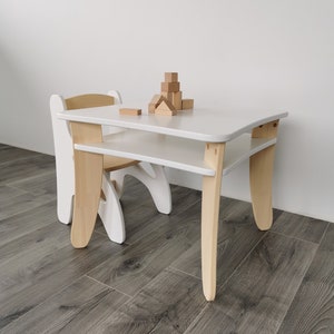 Ensemble table et chaises pour enfants/ Table et chaises Montessori en bois pour tout-petits et enfants/ Meubles pour enfants image 2