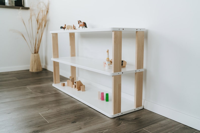 Montessori shelf / Solid wood shelf for kids / Kids toy storage / Nursery shelves zdjęcie 3