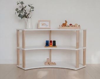Montessori Shelf: Solid Wood Kids Toy Storage, Nursery Shelves