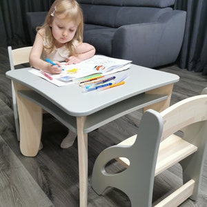 Ensemble table et chaises pour enfants/ Table et chaises Montessori en bois pour tout-petits et enfants/ Meubles pour enfants image 6