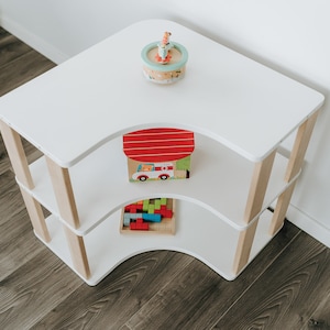 Montessori shelf / Solid wood shelf for kids / Kids toy storage / Nursery shelves image 4