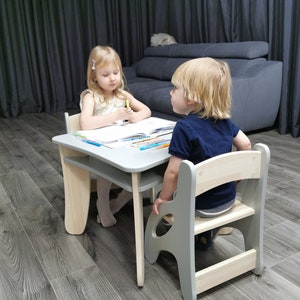 Ensemble table et chaises pour enfants/ Table et chaises Montessori en bois pour tout-petits et enfants/ Meubles pour enfants image 4