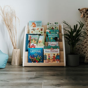 Montessori Bookshelf, Solid Wood Bookshelf for Kids, Montessori bookcase, Nursery Shelves (US)