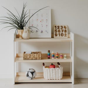 Montessori shelf / Solid wood shelves for kids / Kids toy storage / 5 different sizes
