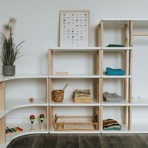 Montessori shelf / Solid wood shelf for kids / Kids toy storage / Nursery shelves zdjęcie 10