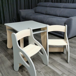 Ensemble table et chaises pour enfants/ Table et chaises Montessori en bois pour tout-petits et enfants/ Meubles pour enfants image 9