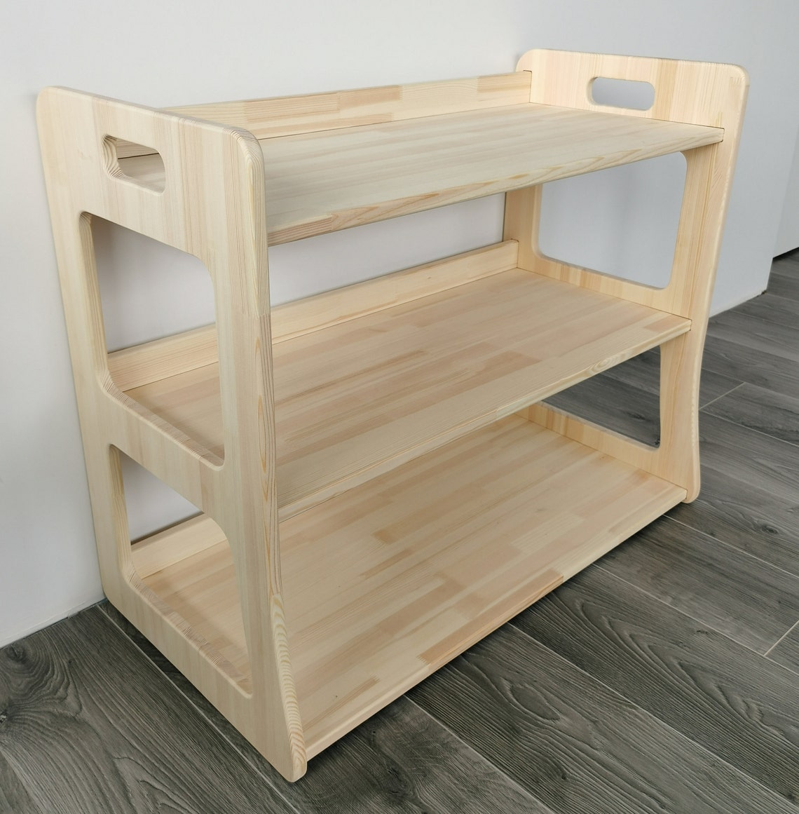 Montessori shelf / Solid wood shelf for kids / Kids activity Etsy