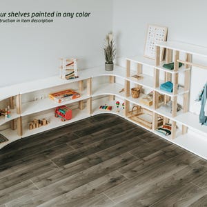 Montessori shelf / Solid wood shelf for kids / Kids toy storage / Nursery shelves