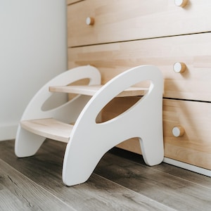 Wooden step stool, kitchen step stool for kids, solid wood Montessori step