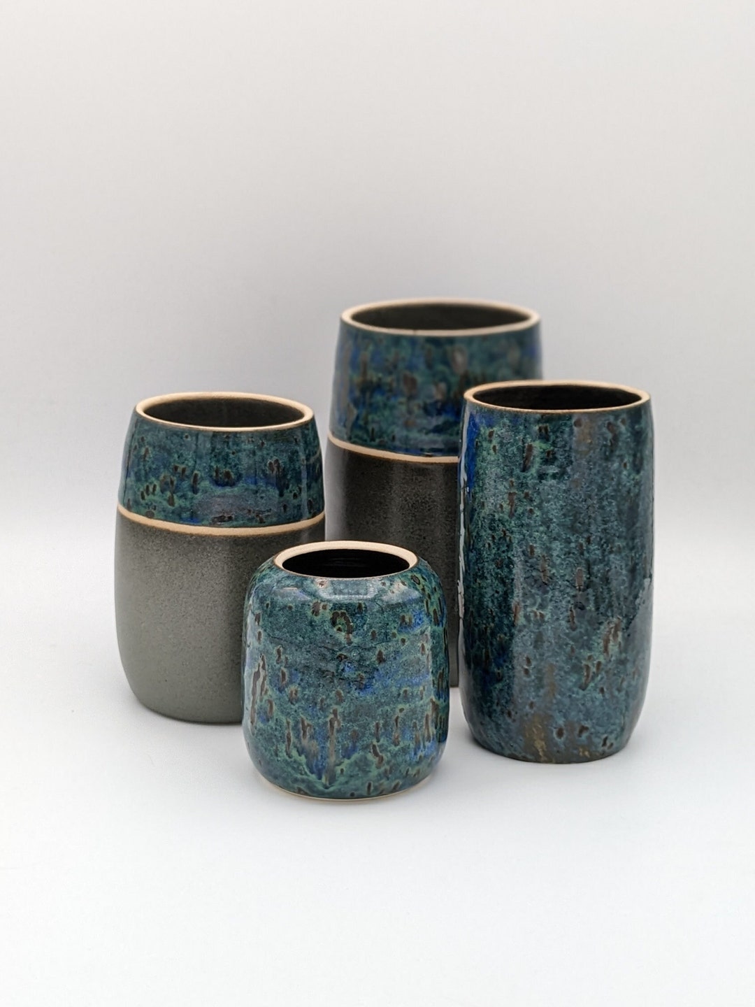 Blue and Grey Handmade Wheel Thrown Ceramic Vase - Etsy