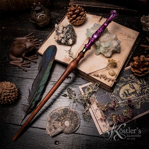 Premium Magic Wand &#39;Madam Schnursula&#39;. Highest quality wooden wall handmade by a master wall maker in Bavaria Germany