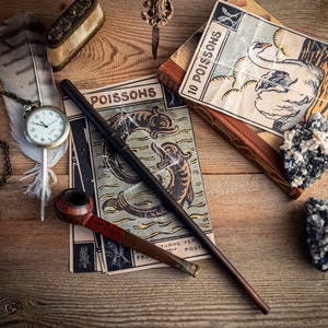 The Magic Wand &#39;Bauhaus&#39; Bavarian Pear in 11 3/4&quot; Phoenix feather core. Highest quality wooden wand, handmade by a master wand maker Germany