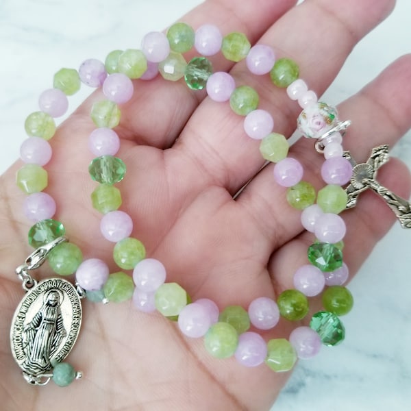 Full Catholic Rosary Bracelet, Catholic Prayer Beads, Mini Rosary, Confirmation, Pray The Rosary, 5 Decade Rosary, Hail Mary, Pocket Rosary
