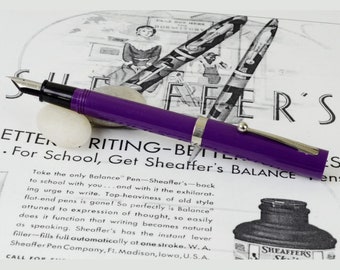 1970 NOS Vintage sheaffer no nonsense green barrel fountain pen M nib