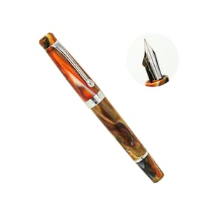 Kanwrite piston filler fountain pen with stainless steel full flex chrome nib