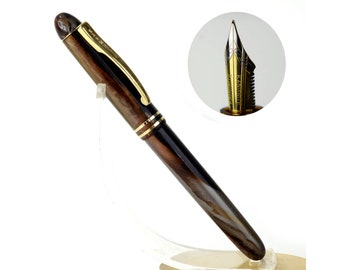 Kanwrite Desire 3-in-1 ink filler opaque pearl brown fountain pen with dulatone full flex nib - Multipe nib options