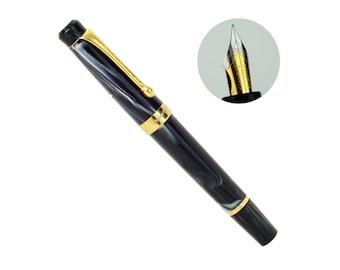 Kanwrite piston filler fountain pen with dulatone full flex gold plated nib